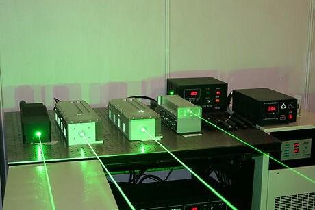 Assortment of our mid to high output power 532nm green laser systems.